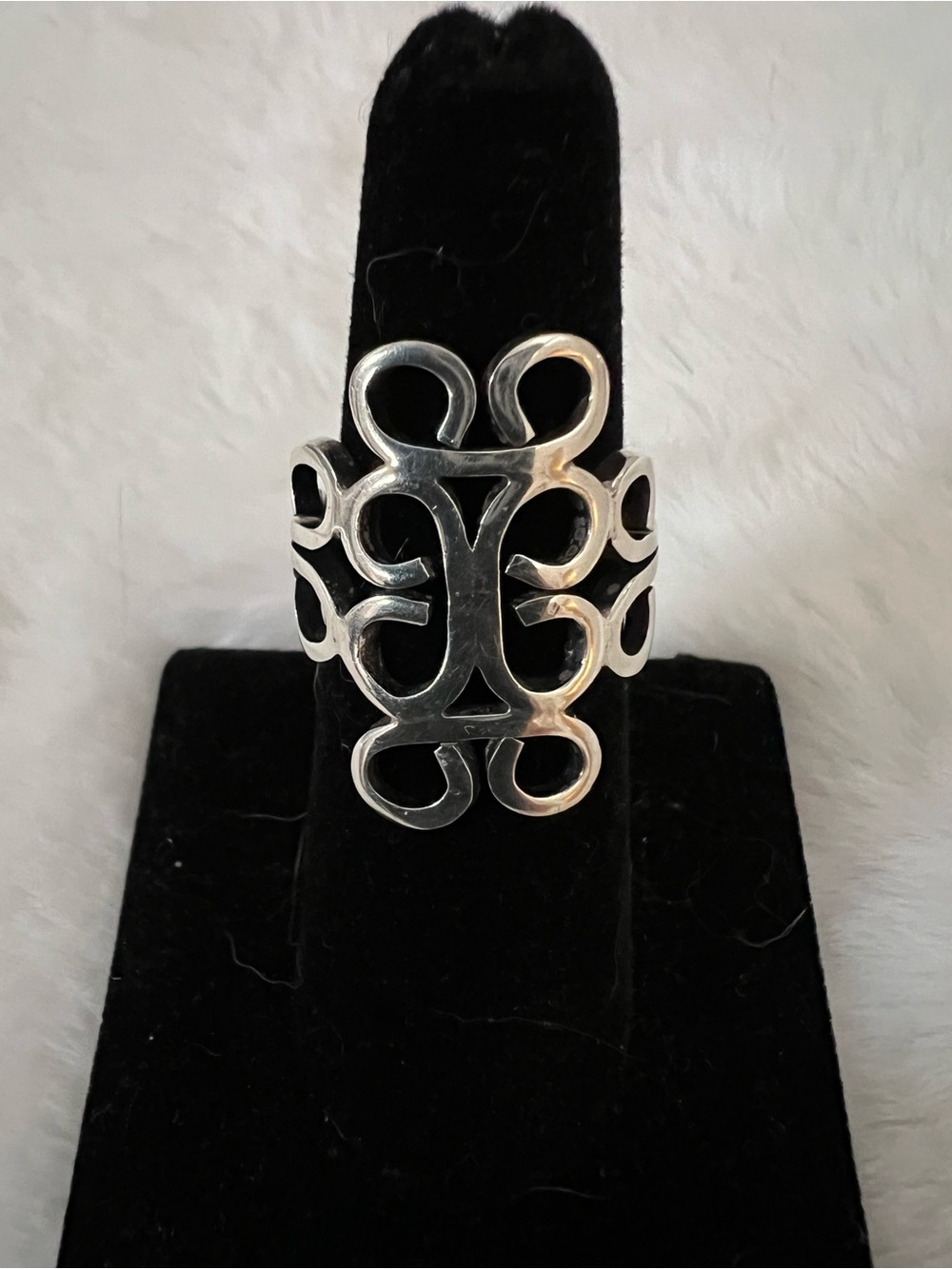 Vintage Sterling Silver Openwork Filigree Statement Ring - Women's Jewelry